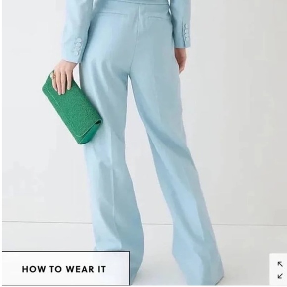 J.Crew Full Length Wide Leg Tuxedo Pant in Italian Wool for Women - Picture 2 of 13